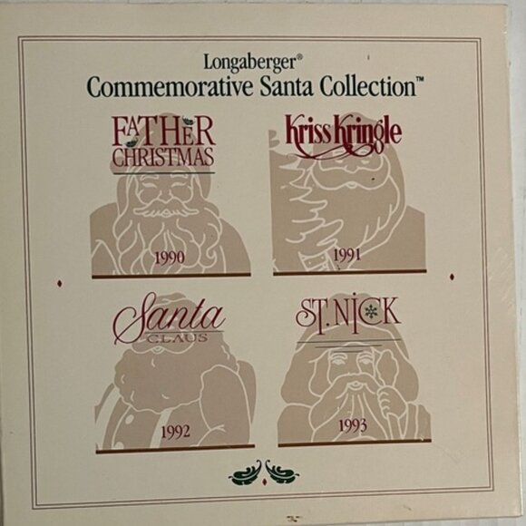 Vintage Longaberger Commemorative Santa Collection Pewter Ornaments - Box of 4 - Picture 2 of 15